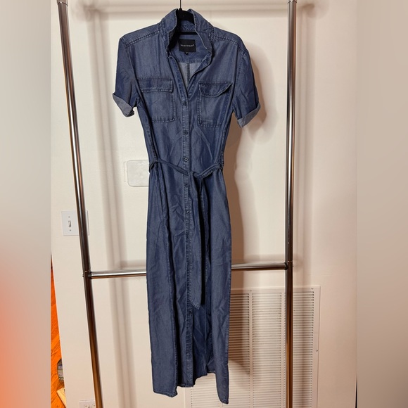 Denim Button-Up Jumpsuit - Picture 1 of 4